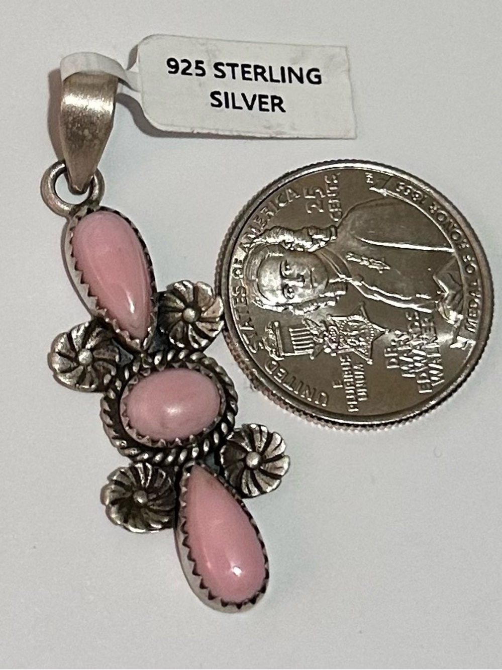 Sterling Silver Pink Conch Pendant